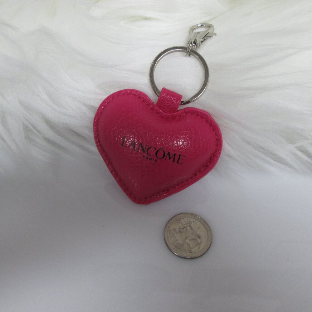 Lancome Hot pink Puffy Logo Heart for Valentine's day Collectors Key chain